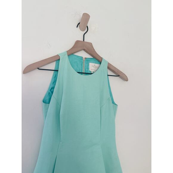 Kate Spade Angelika Teal Silk Blend Fit & Flare Mini Dress Size 0 Wedding Guest - Picture 4 of 11